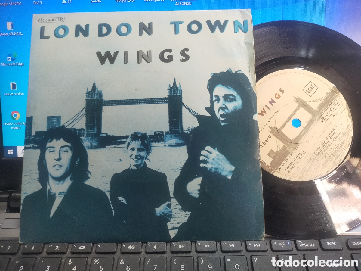 Discos de vinilo: Wings single London town Espa&ntilde;a 1978 - Foto 1