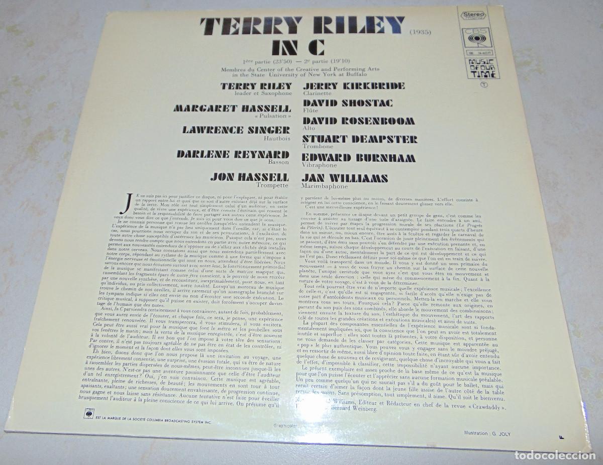 Discos de vinilo: Terry Riley &ndash; In C - LP EDICION FRANCESA - Foto 3