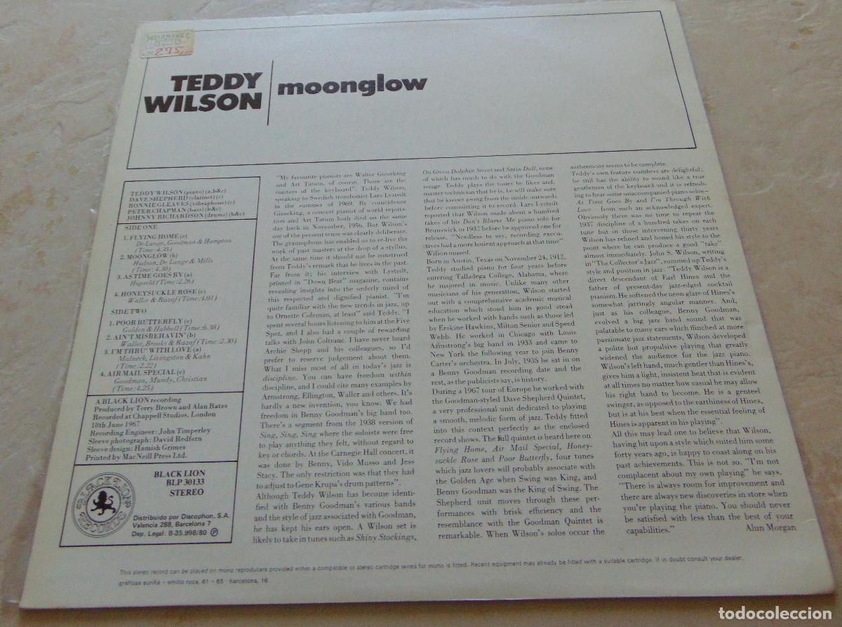 Discos de vinilo: Teddy Wilson &ndash; Moonglow - LP DISCOPHON 1980 - Foto 2