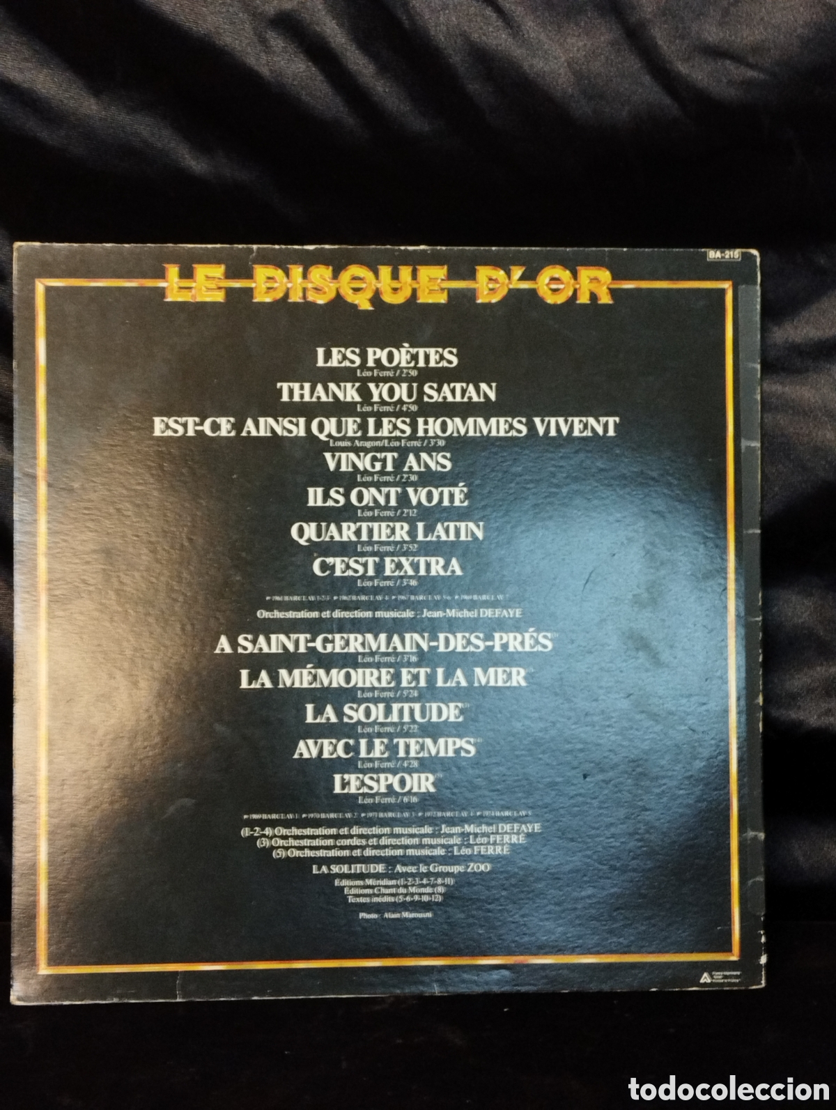Discos de vinilo: ALBUM DE LEO FERR&Eacute; GREAT HITS - Foto 2