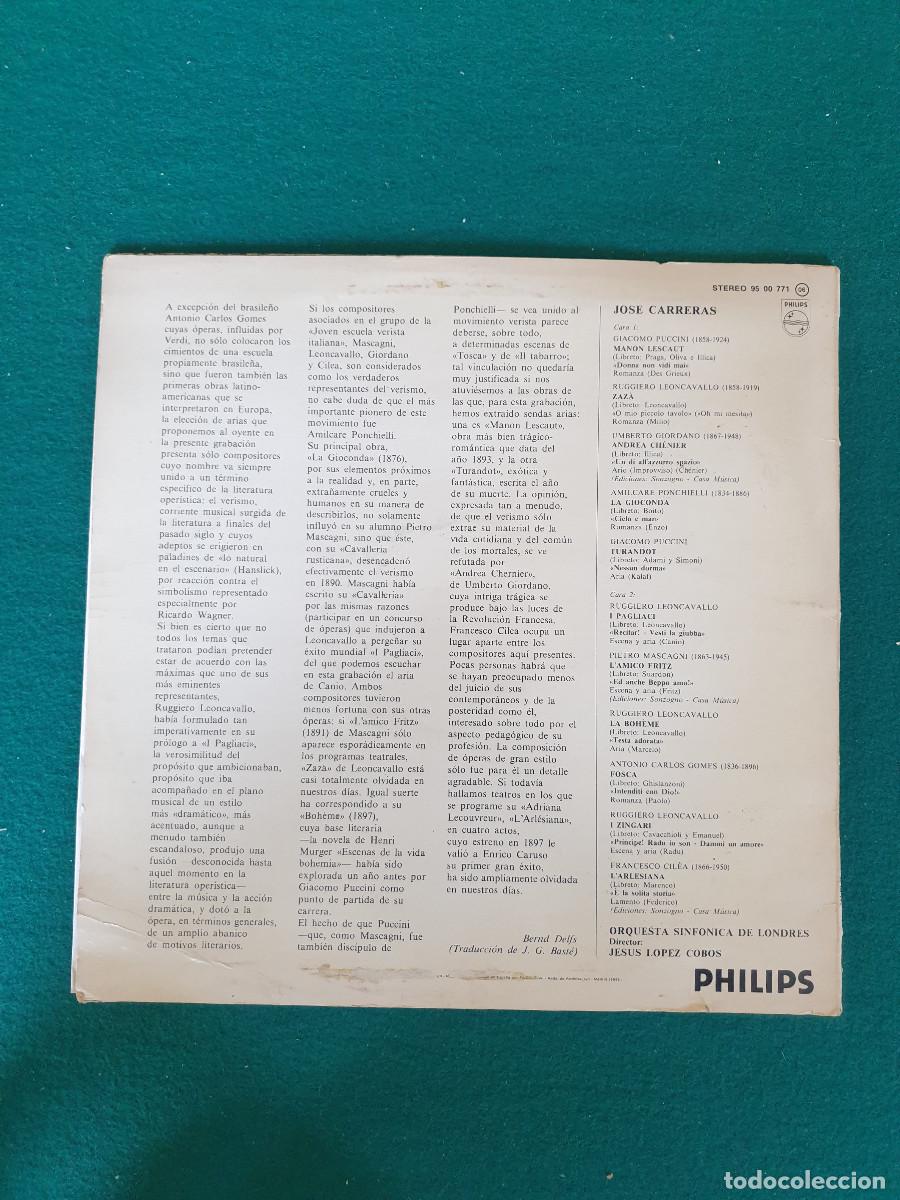 Discos de vinilo: Jos&eacute; Carreras &ndash; Arias De Opera - Foto 2