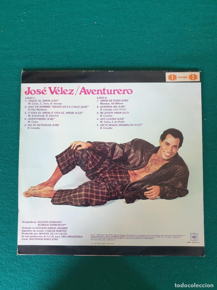 Discos de vinilo: Jose Velez &ndash; Aventurero - Foto 2