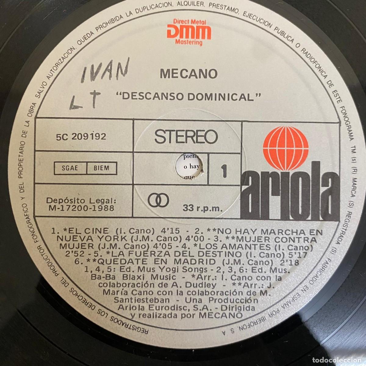 Discos de vinilo: Mecano &ndash; Descanso Dominical - Foto 5
