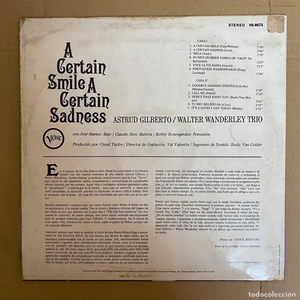 Discos de vinilo: Astrud Gilberto / Walter Wanderley &ndash; A Certain Smile A Certain Sadness - Foto 2