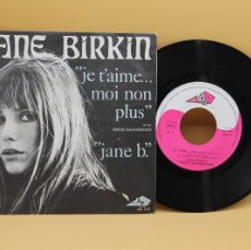 Discos de vinilo: JANE BIRKIN JW T'AIME MOI NON PLYS SINGLE MADE IN FRANCE 1969