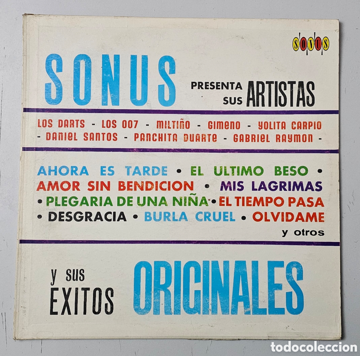 Disques de vinyle: LP V/A SONUS PRESENTA SUS ARTISTAS... (Venezuela - Sonus - 1967) Los Darts, Los 007, Gimeno, Duarte