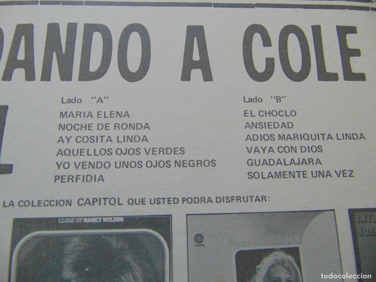 Discos de vinilo: NAT KING COLE - RECORDANDO A COLE EN ESPA&Ntilde;OL - - Foto 3