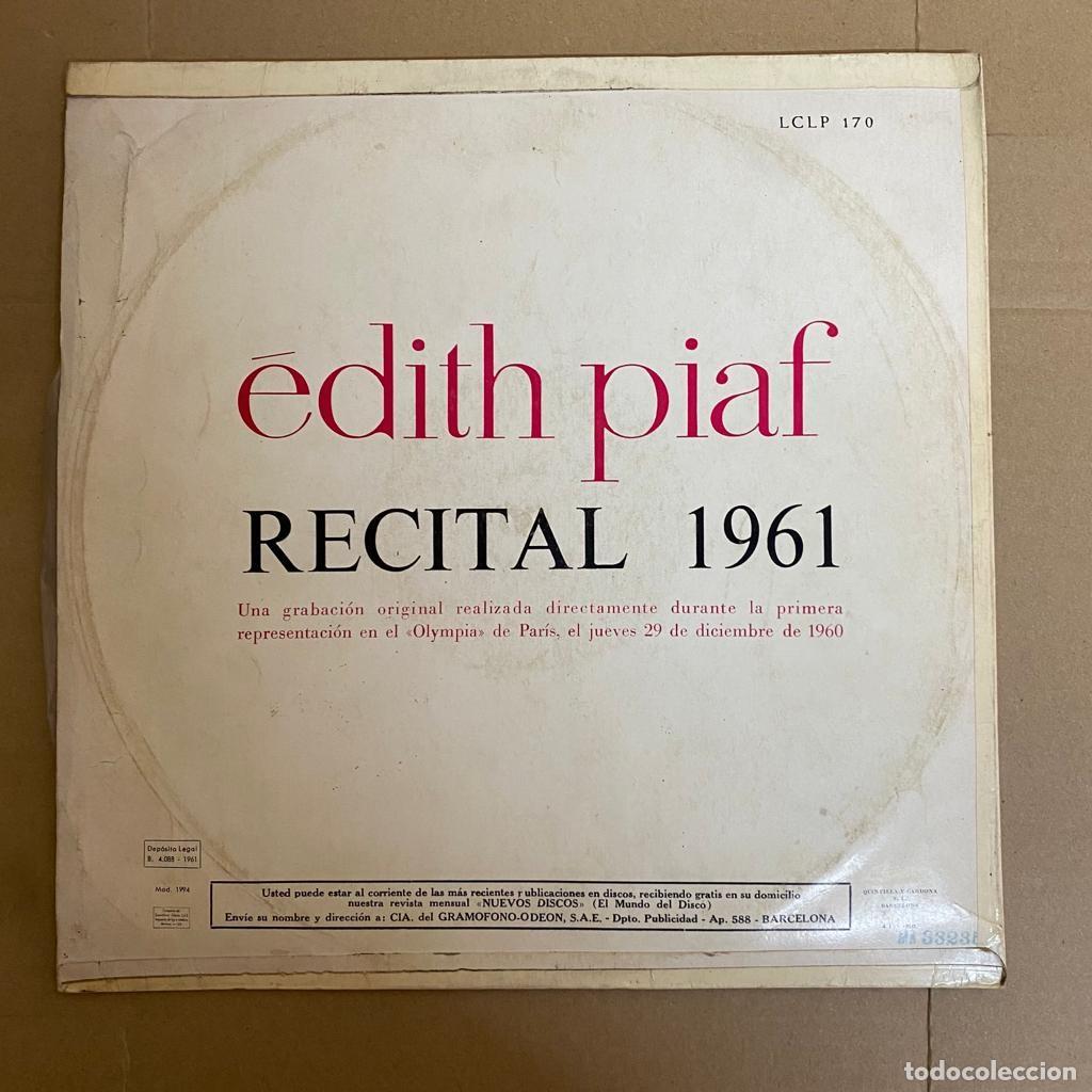 Discos de vinilo: &Eacute;dith Piaf* &ndash; Recital 1961 - Foto 2