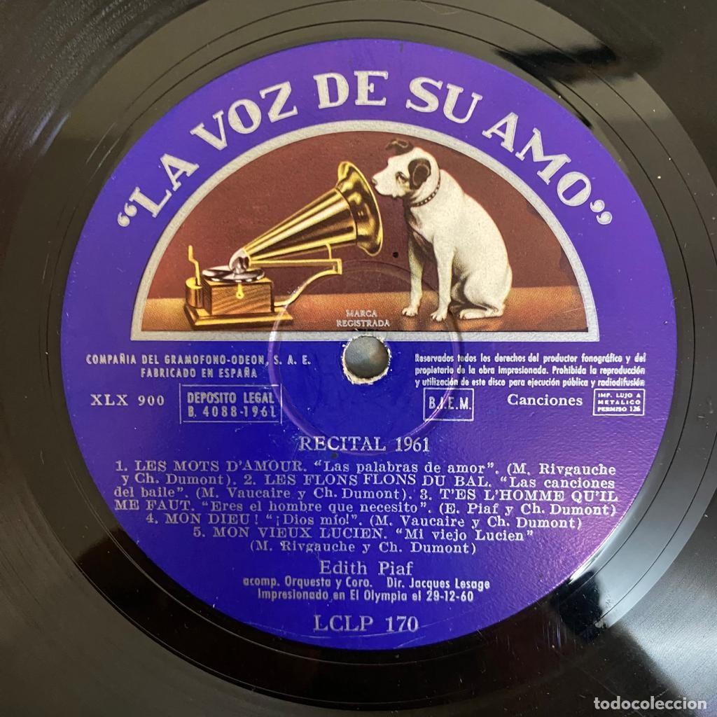 Discos de vinilo: &Eacute;dith Piaf* &ndash; Recital 1961 - Foto 3