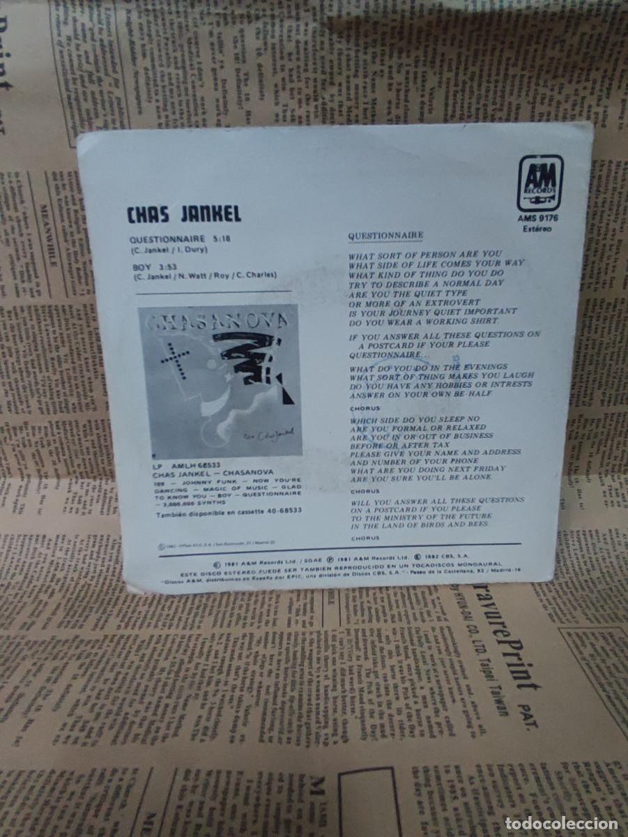 Discos de vinilo: Chas Jankel &ndash; Cuestionario - Foto 2