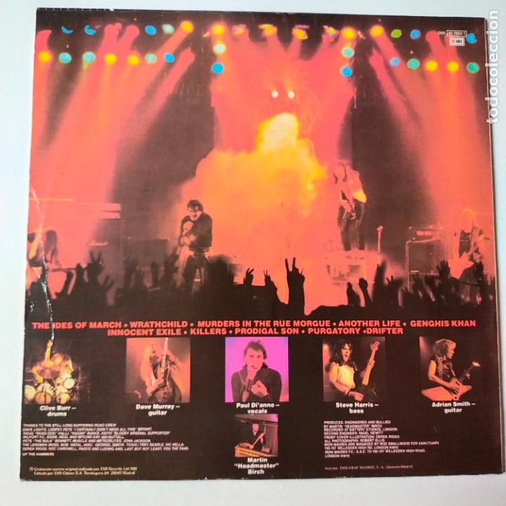 Discos de vinilo: IRON MAIDEN- KILLERS- SPAIN LP 1985. - Foto 2