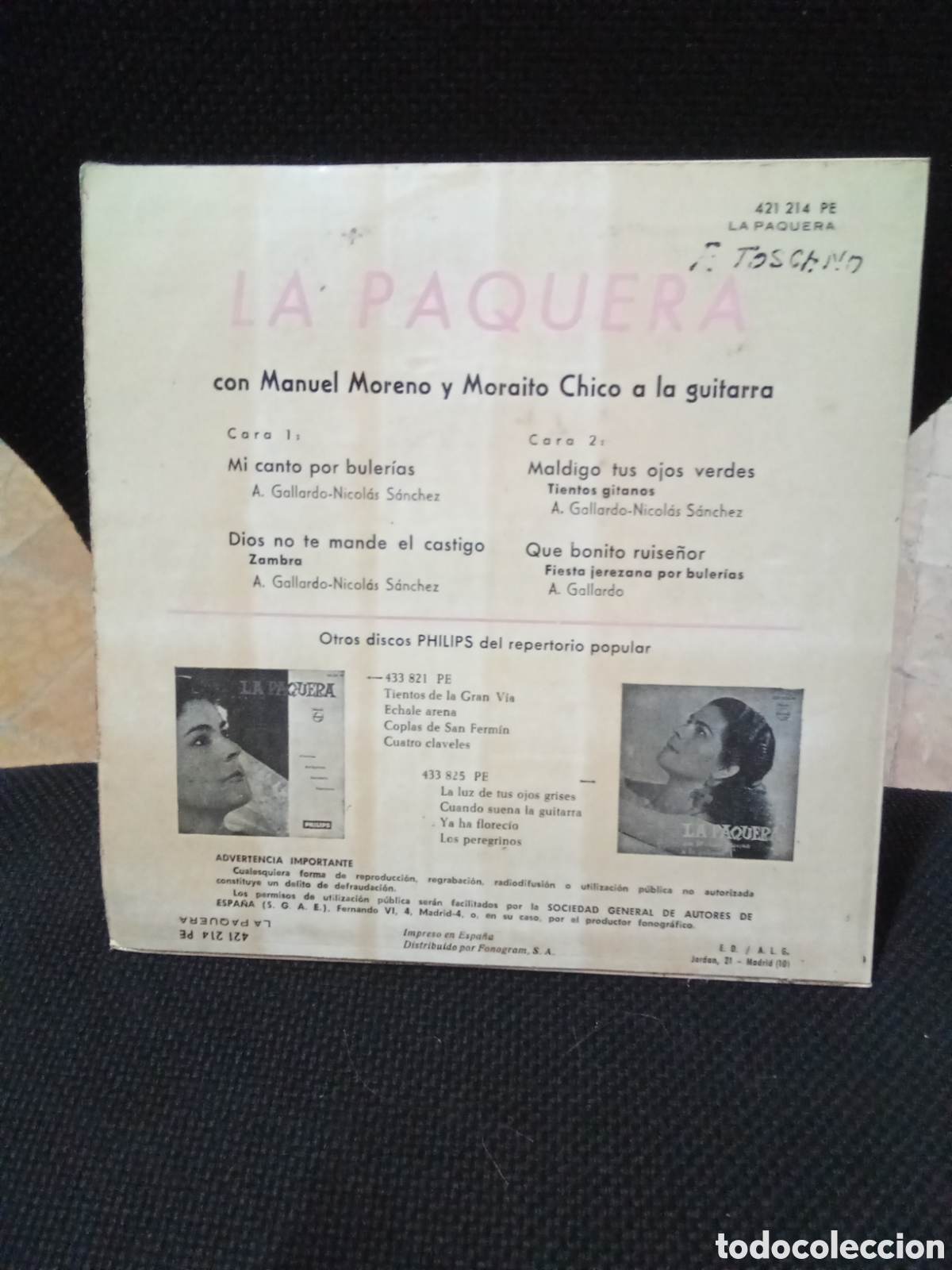Discos de vinilo: La Paquera de Jerez - Foto 2