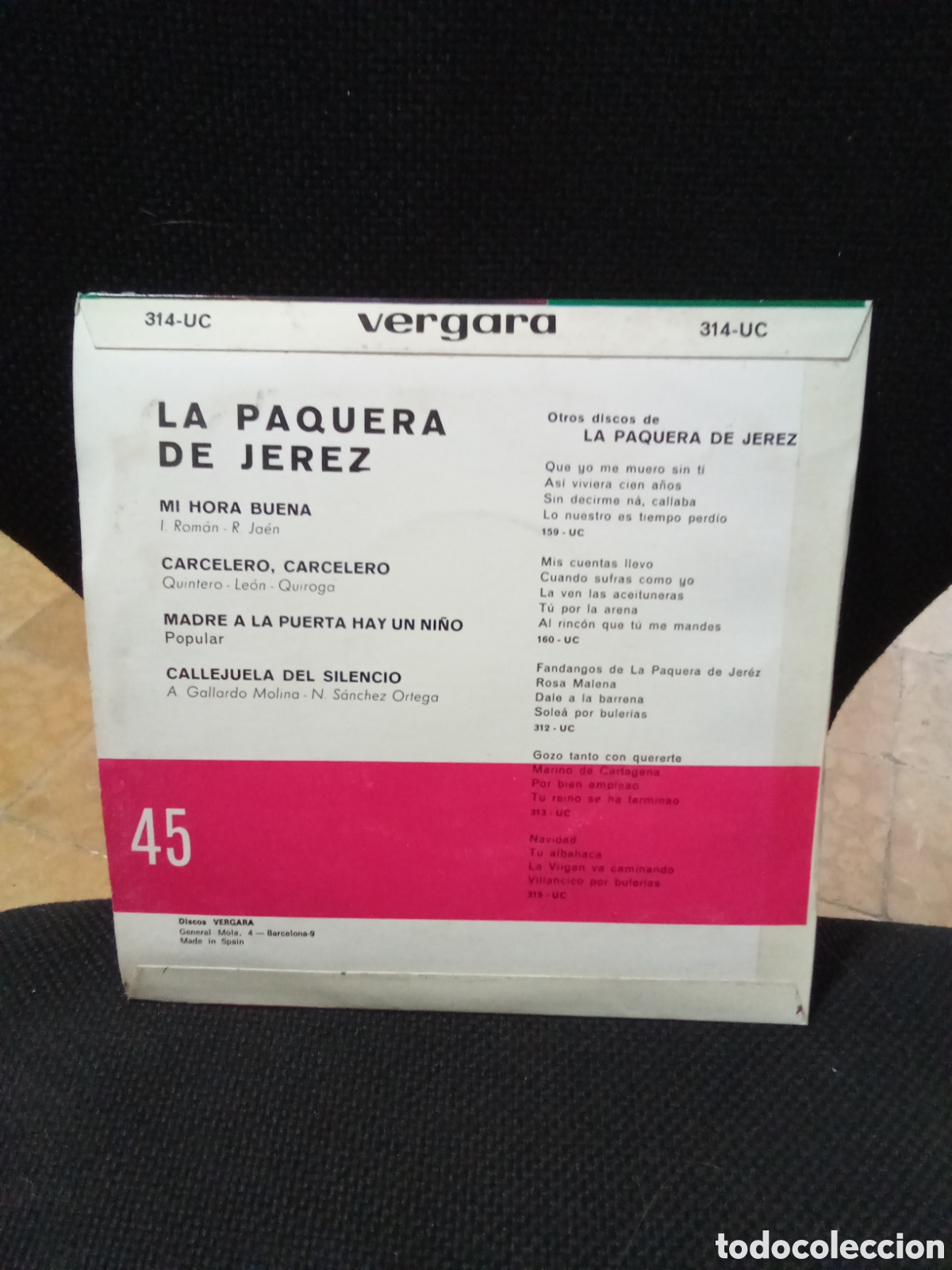 Discos de vinilo: La Paquera de Jerez - Foto 2