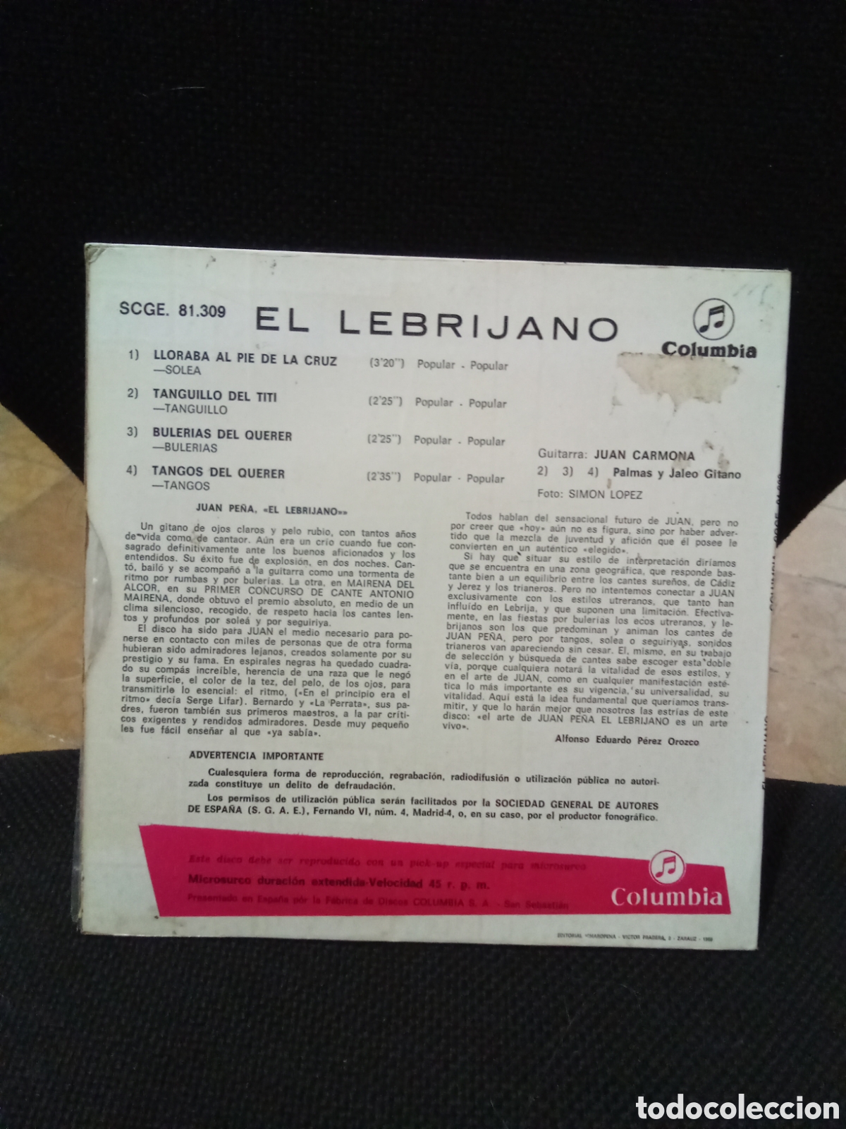 Discos de vinilo: El Lebrijano - Foto 2