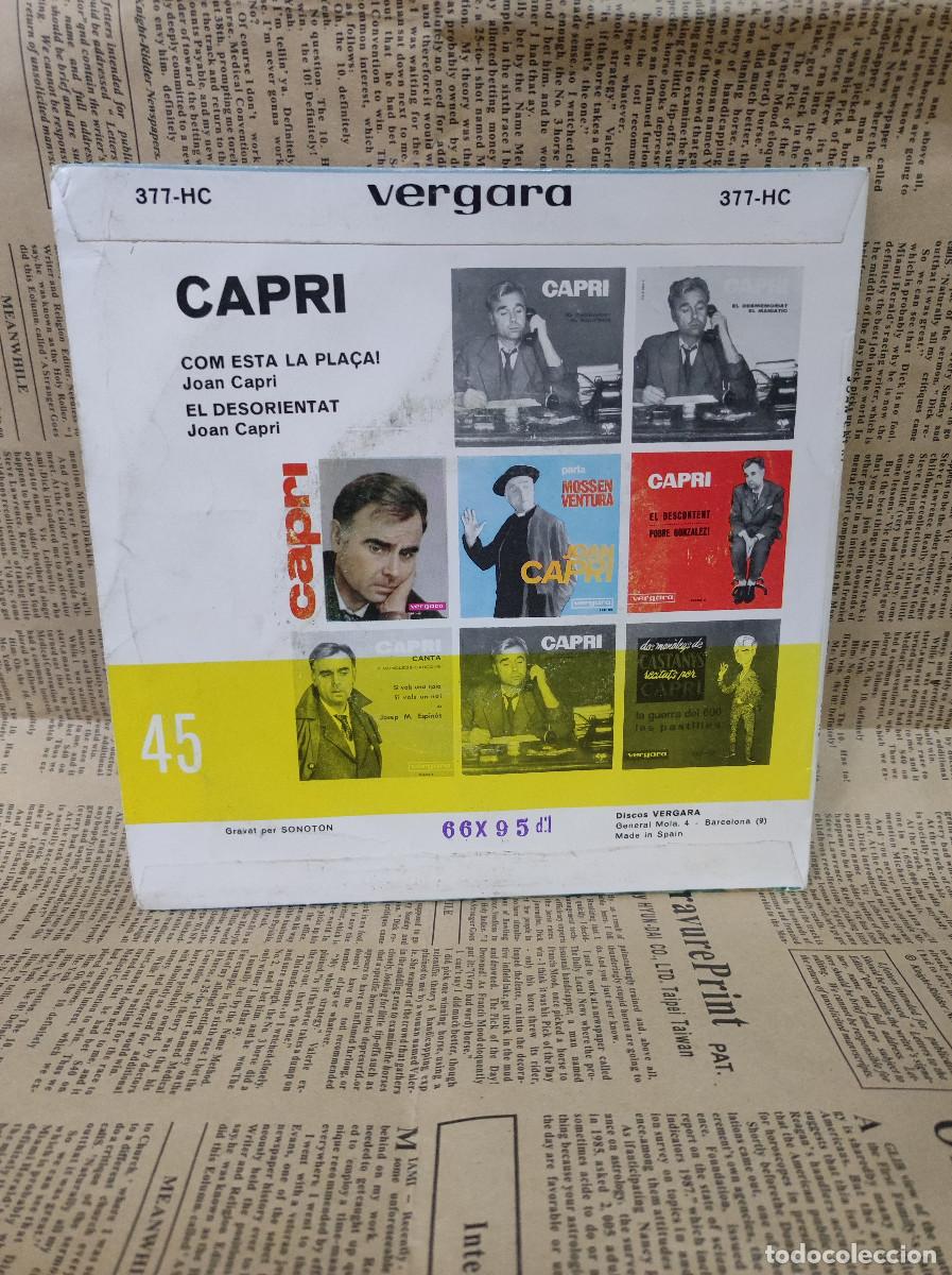 Discos de vinilo: Joan Capri &ndash; Com Est&agrave; La Pla&ccedil;a / El Desorientat - Foto 2