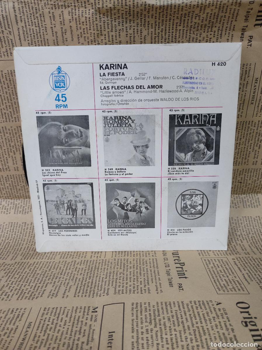 Discos de vinilo: Karina &ndash; Las Flechas Del Amor / La Fiesta - Foto 2