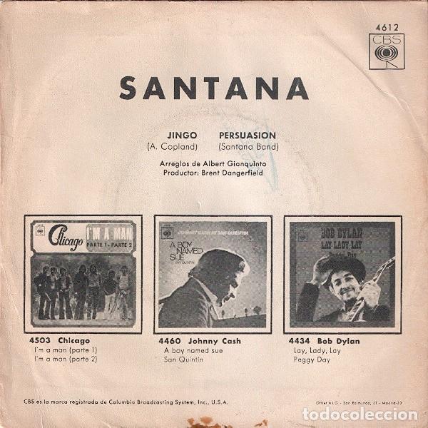 Discos de vinilo: Santana - Jingo (7&rdquo;) Label:CBS Cat#: 4612 - Foto 2