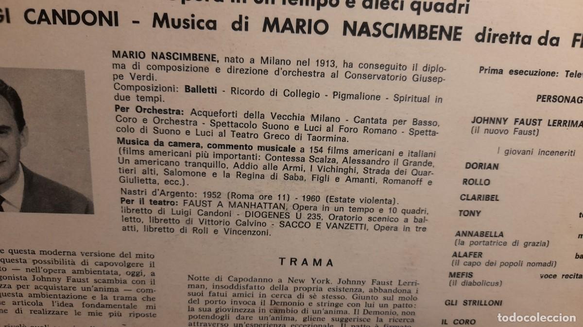 Discos de vinilo: LP FAUST A MANHATTAN ( OPERA MODERNA DE MARIO NASCIMBENE ) - Foto 3
