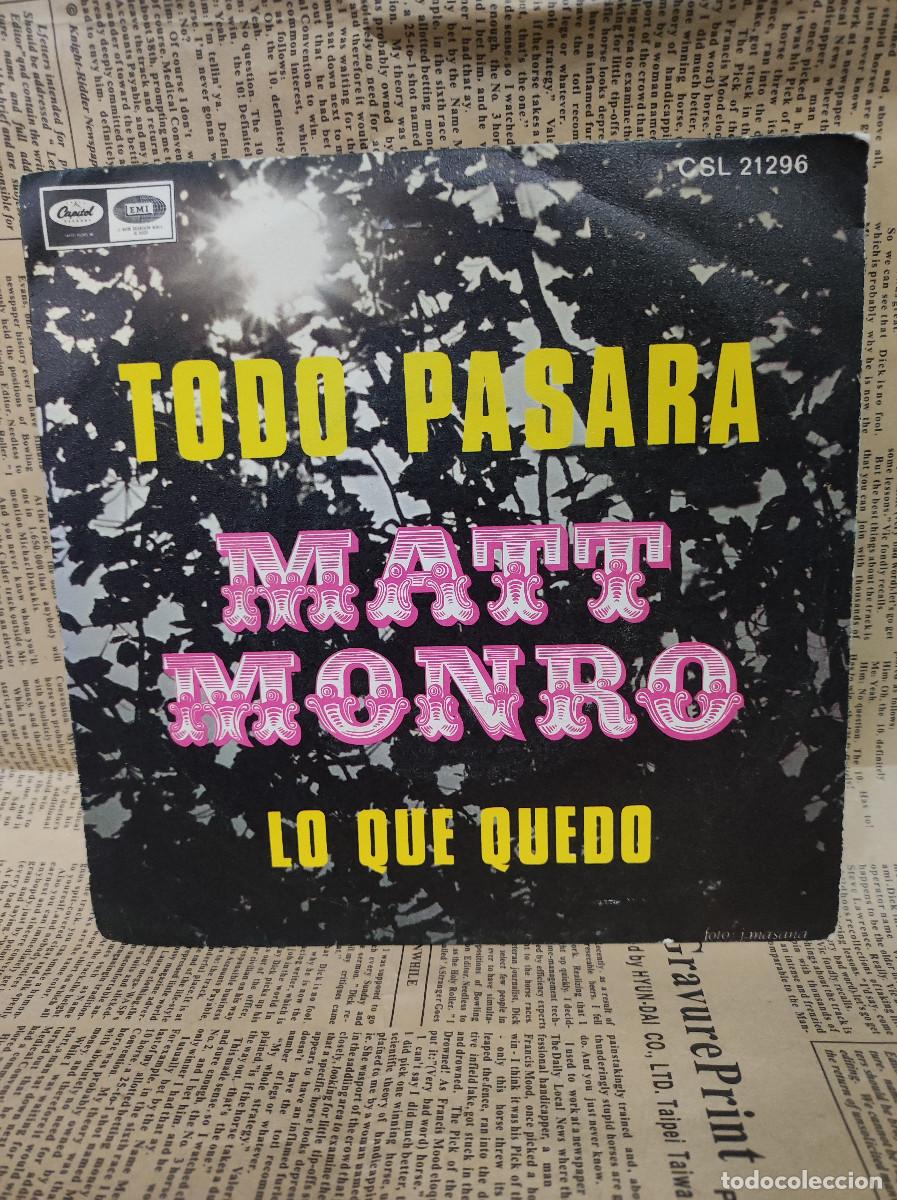 Discos de vinilo: Matt Monro &ndash; Todo Pasara - Foto 1