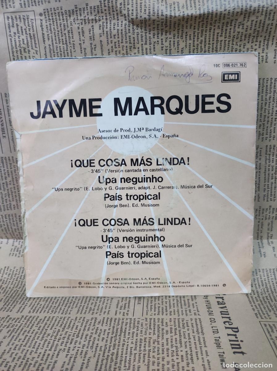 Discos de vinilo: JAYME MARQUES QUE COSA MAS LINDA - Foto 2