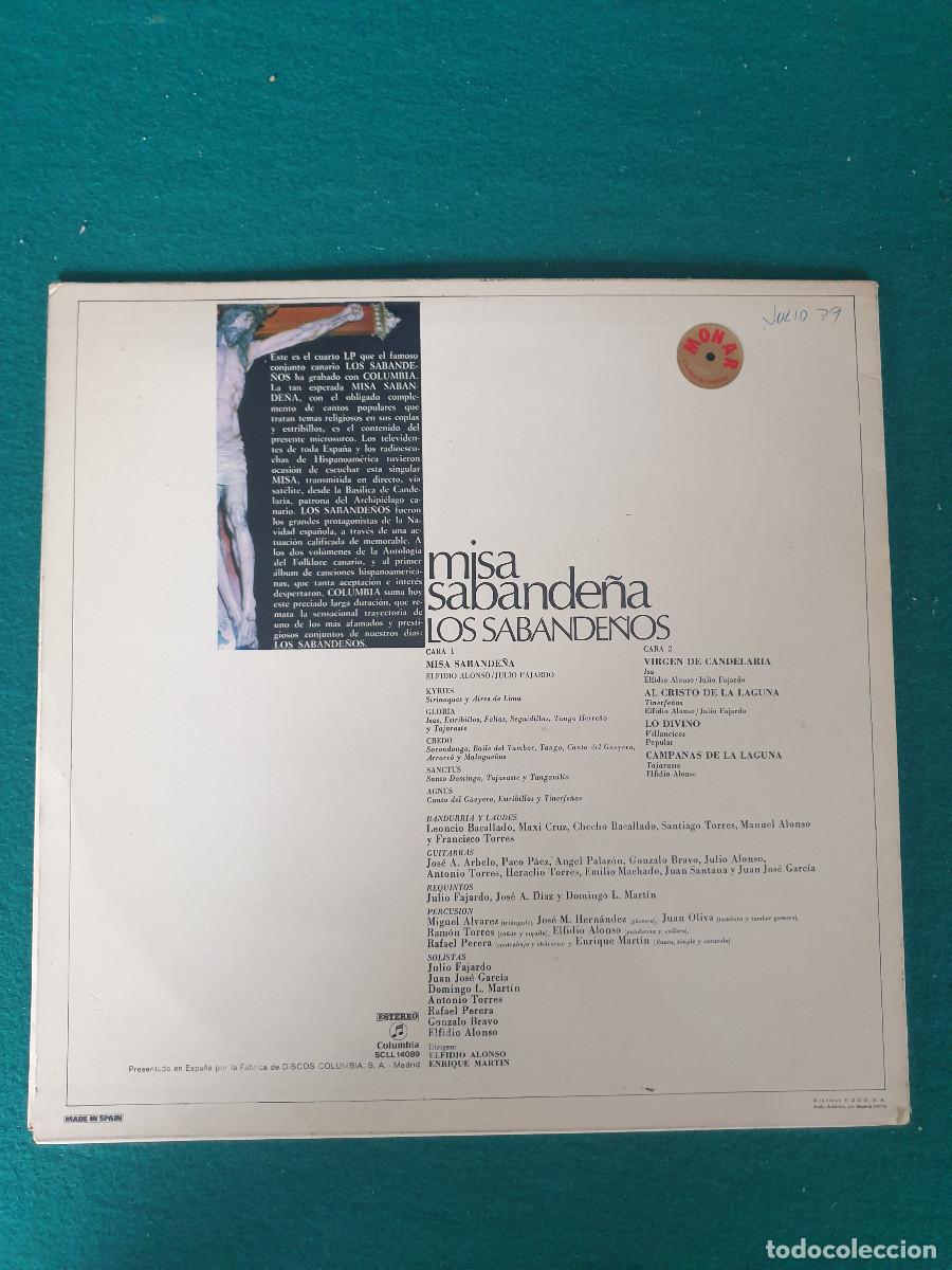 Discos de vinilo: Los Sabande&ntilde;os &ndash; Misa Sabande&ntilde;a - Foto 2