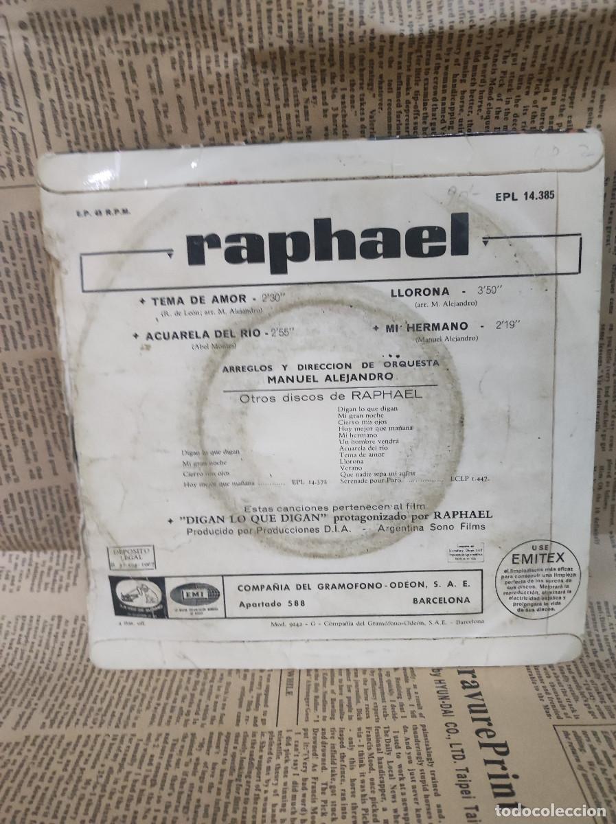 Discos de vinilo: Raphael &ndash; Tema De Amor - Foto 2