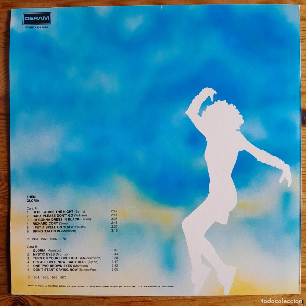 Discos de vinilo: THEM feat. VAN MORRISON : GLORIA [DERAM - ESP 1989] LP - Foto 2