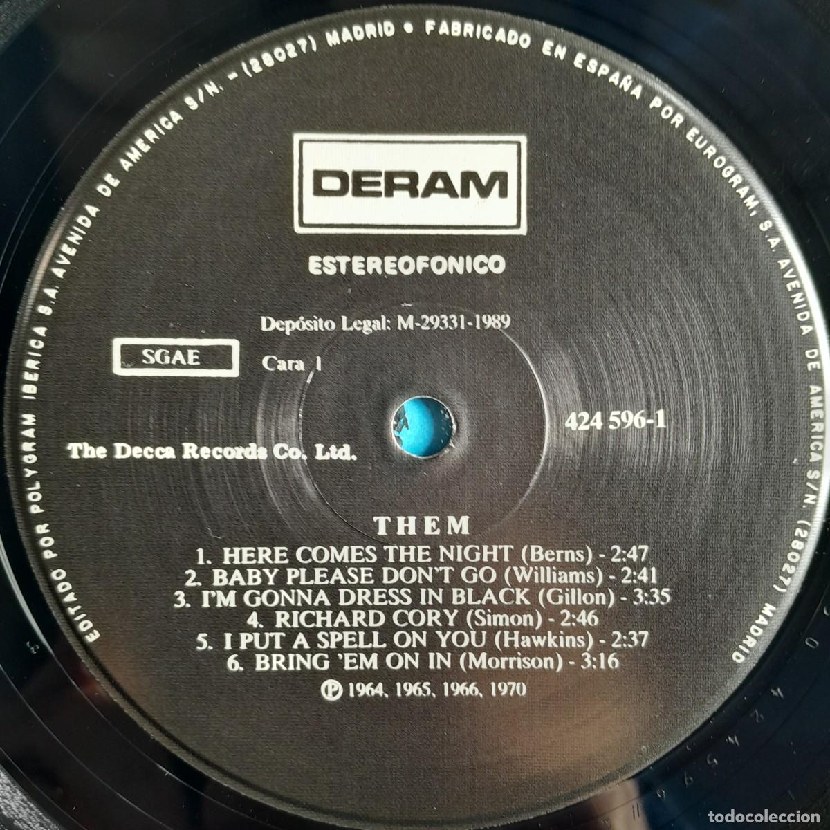 Discos de vinilo: THEM feat. VAN MORRISON : GLORIA [DERAM - ESP 1989] LP - Foto 3