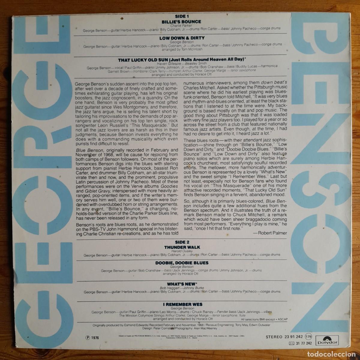 Discos de vinilo: GEORGE BENSON : BLUE BENSON [POLYDOR - ESP 1985] LP/COMP - Foto 2