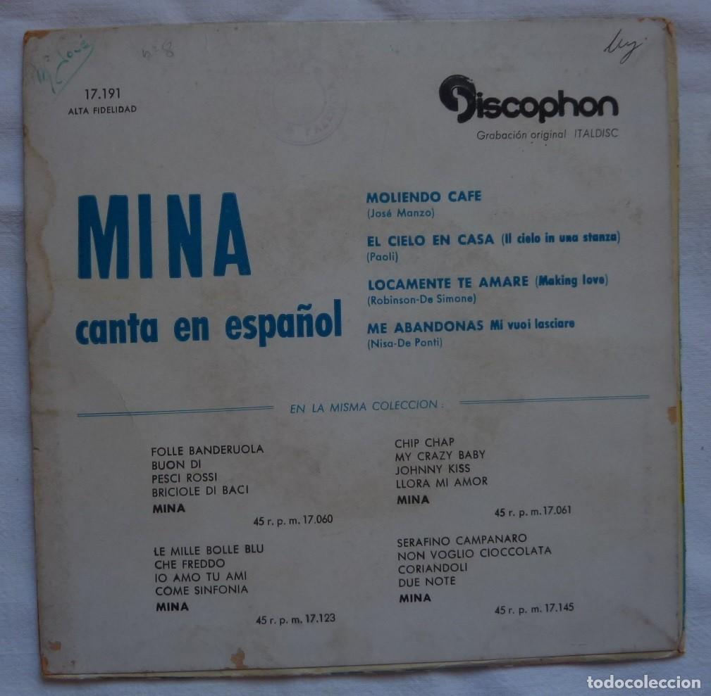 Discos de vinilo: MINA // MOLIENDO CAFE+3 // 1961 // EP - Foto 2