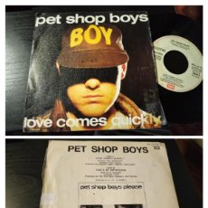 Discos de vinilo: PET SHOP BOYS - LOVE COMES QUICKLY 7” SINGLE PROMOCIONAL EMI 1986 SYNTH POP