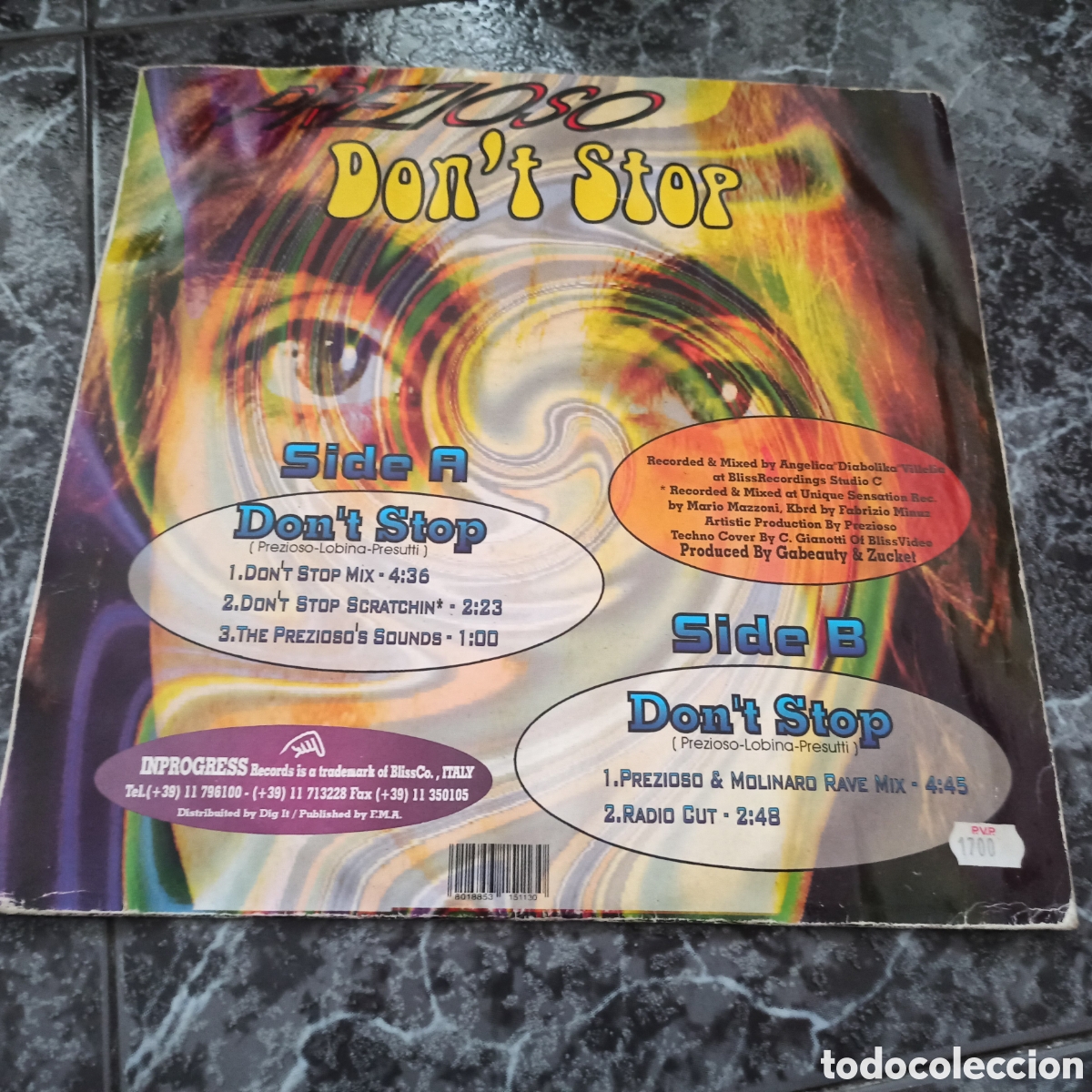Discos de vinilo: Prezioso - Dont Stop (12&rdquo;) - Foto 2