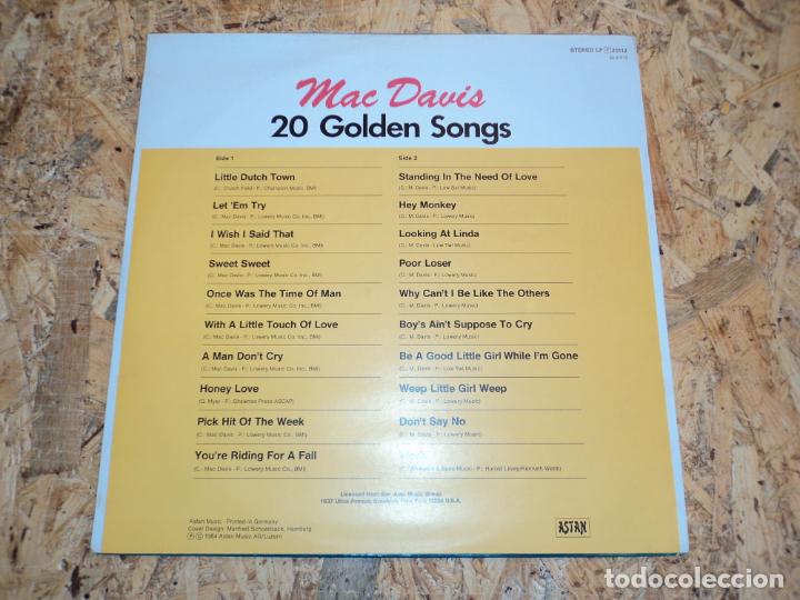 Discos de vinilo: Mac Davis &lrm;&ndash; 20 Golden Songs - Foto 2