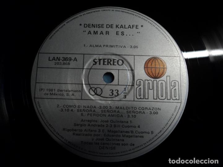 Discos de vinilo: Denise De Kalafe &ndash; AMAR ES... (MEXICO 1981) - Foto 3