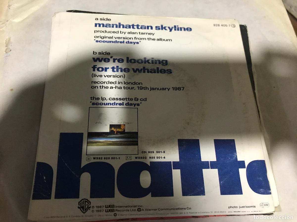 Discos de vinilo: A-HA - MANHATTAN SKYLINE 7&rdquo; SINGLE WARNER 1987 SYNTH POP - Foto 2