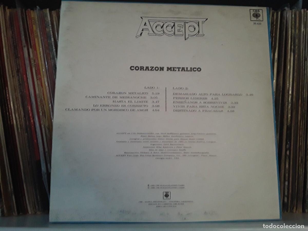 Discos de vinilo: Accept &lrm;&ndash; Corazon Metalico - lp edic. argentina - Foto 2