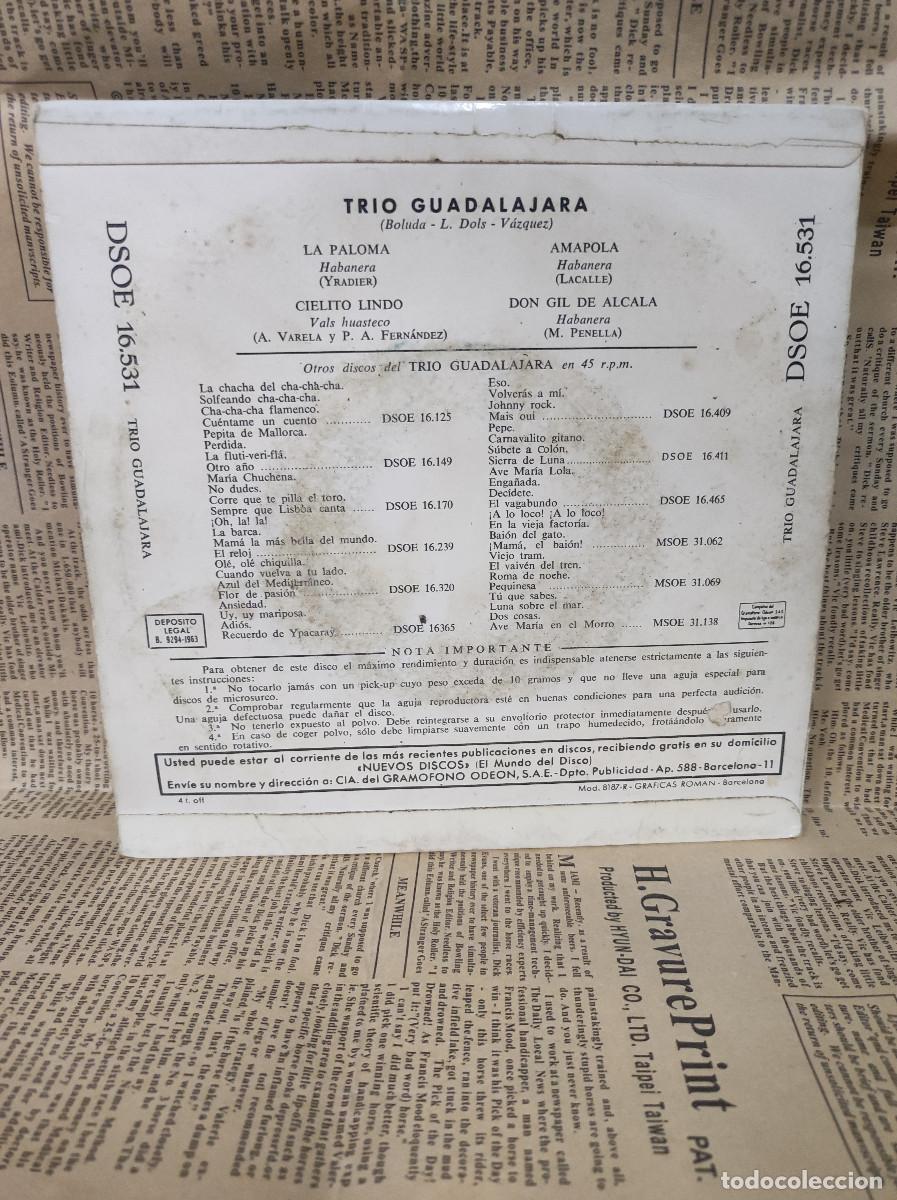 Discos de vinilo: Trio Guadalajara &ndash; La Paloma - Foto 2