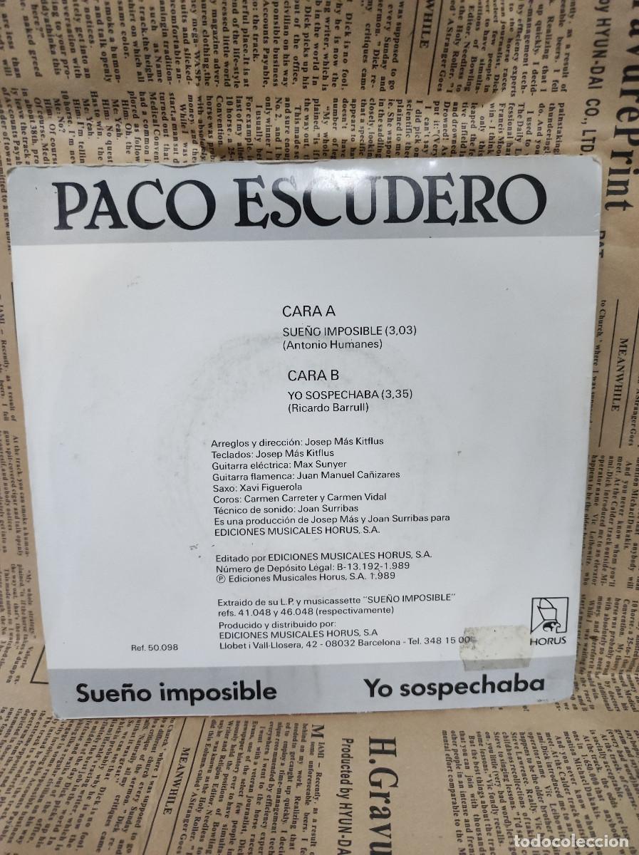 Discos de vinilo: Paco Escudero &ndash; Sue&ntilde;o Imposible - Foto 2