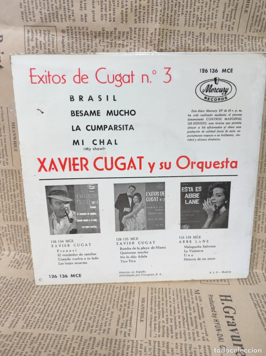 Discos de vinilo: Xavier Cugat Y Su Orquesta &ndash; Exitos De Cugat N&ordm; 3 - Foto 2