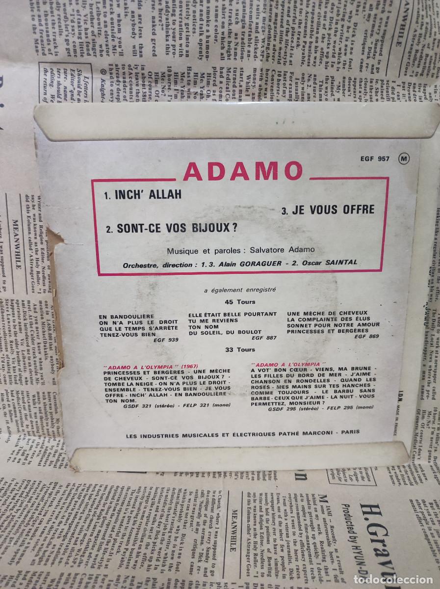 Discos de vinilo: Adamo &ndash; Inch Allah - Foto 2