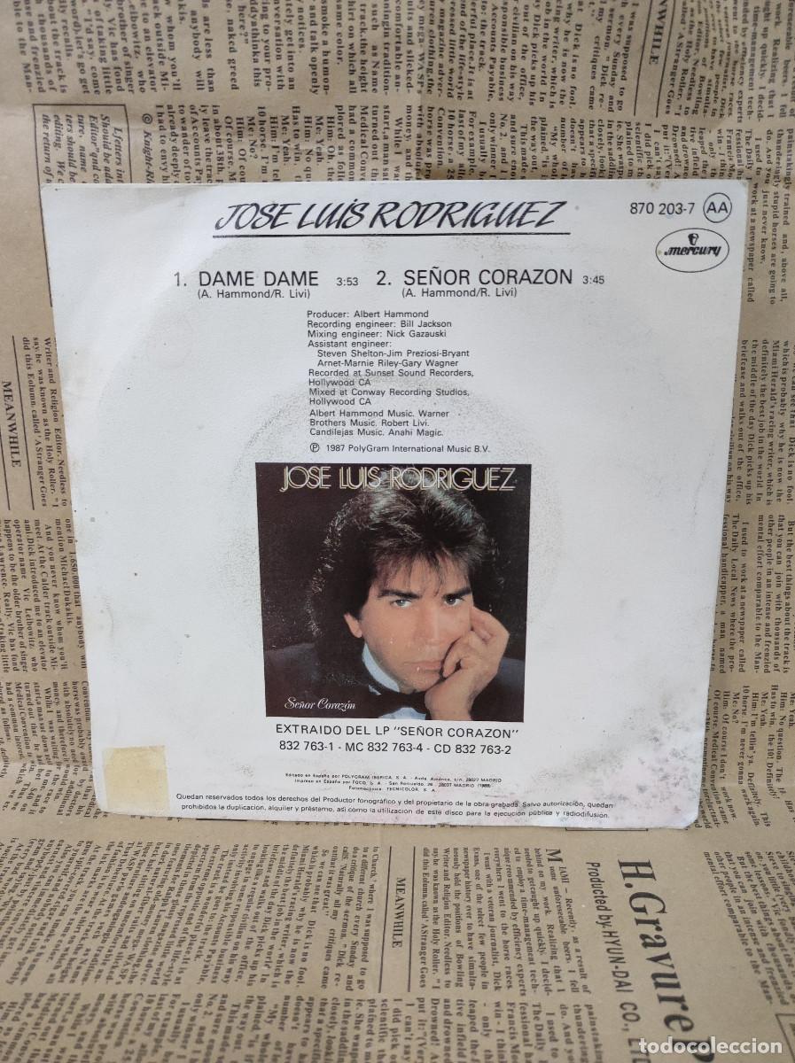 Discos de vinilo: JOSE LUIS RODRIGUEZ DAME DAME - Foto 2