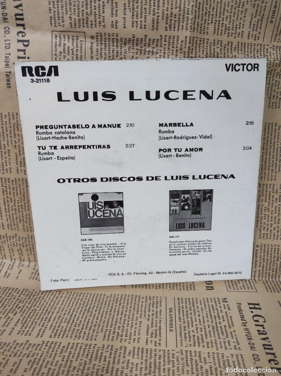Discos de vinilo: Luis Lucena &ndash; Preg&uacute;ntaselo A Manu&eacute; - Foto 2