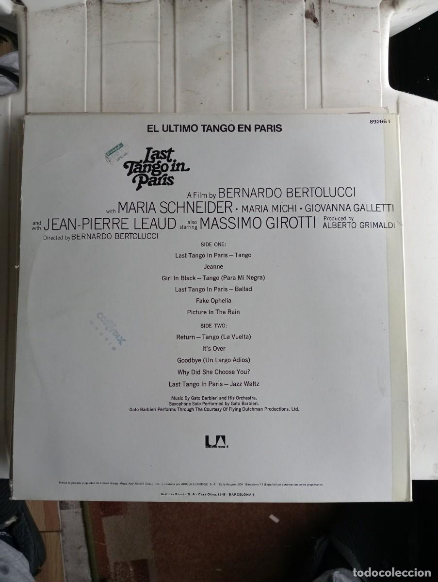 Discos de vinilo: Gato Barbieri - El &Uacute;ltimo Tango En Par&iacute;s (LP) 1975 - Foto 2