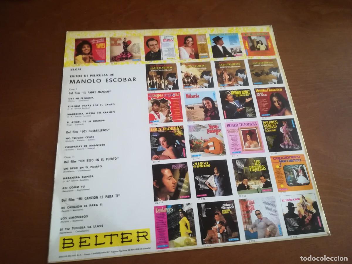 Discos de vinilo: MANOLO ESCOBAR / EXITOS DE PELICULAS / R-1 / BELTER - Foto 3