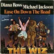 Discos de vinilo: DIANA ROSS/MICHAEL JACKSON - EASE ON DOWN THE ROAD (THE WIZ) - SG PROMO SPAIN 1984 - WEA 259591-7