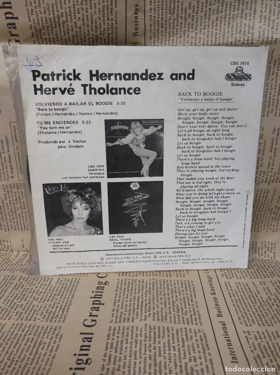 Discos de vinilo: Patrick Hernandez And Herv&eacute; Tholance &ndash; Back To Boogie - Foto 2