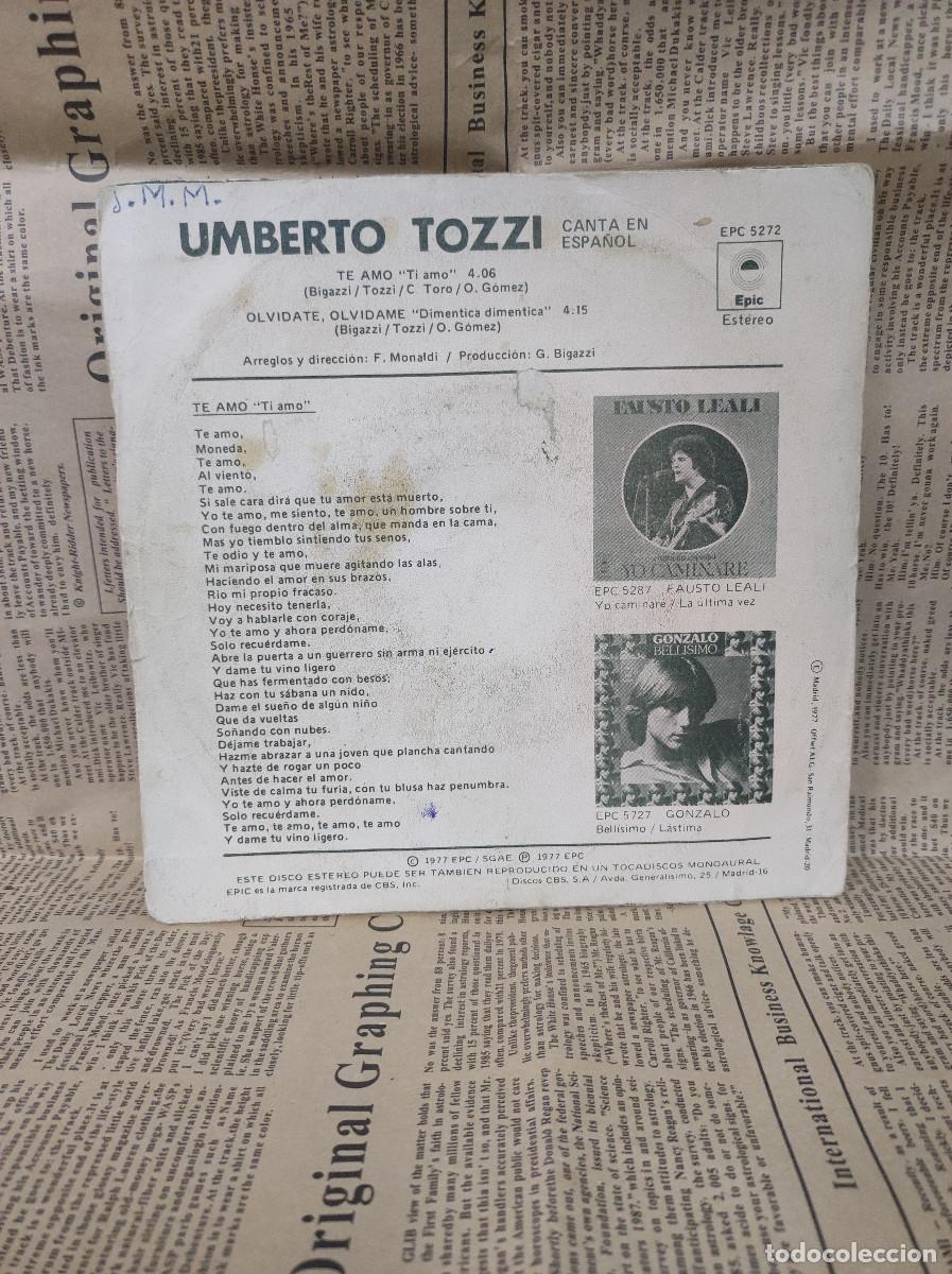 Discos de vinilo: Umberto Tozzi &ndash; Te Amo - Foto 2