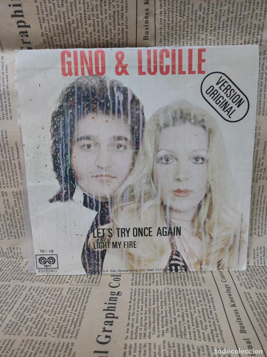 Discos de vinilo: Gino & Lucille &ndash; Lets Try Once Again - Light My Fire - Foto 1
