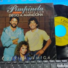 Discos de vinilo: PIMPINELA CON MARADONA SINGLE PROMOCIONAL POR UNA SOLA CARA QUERIDA AMIGA ESPAÑA 1987