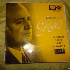 Discos de vinilo: BENIAMINO GIGLI. LA BOHEME + 3. EP. LA VOZ DE SU AMO, 1958. IMPECABLE(#)
